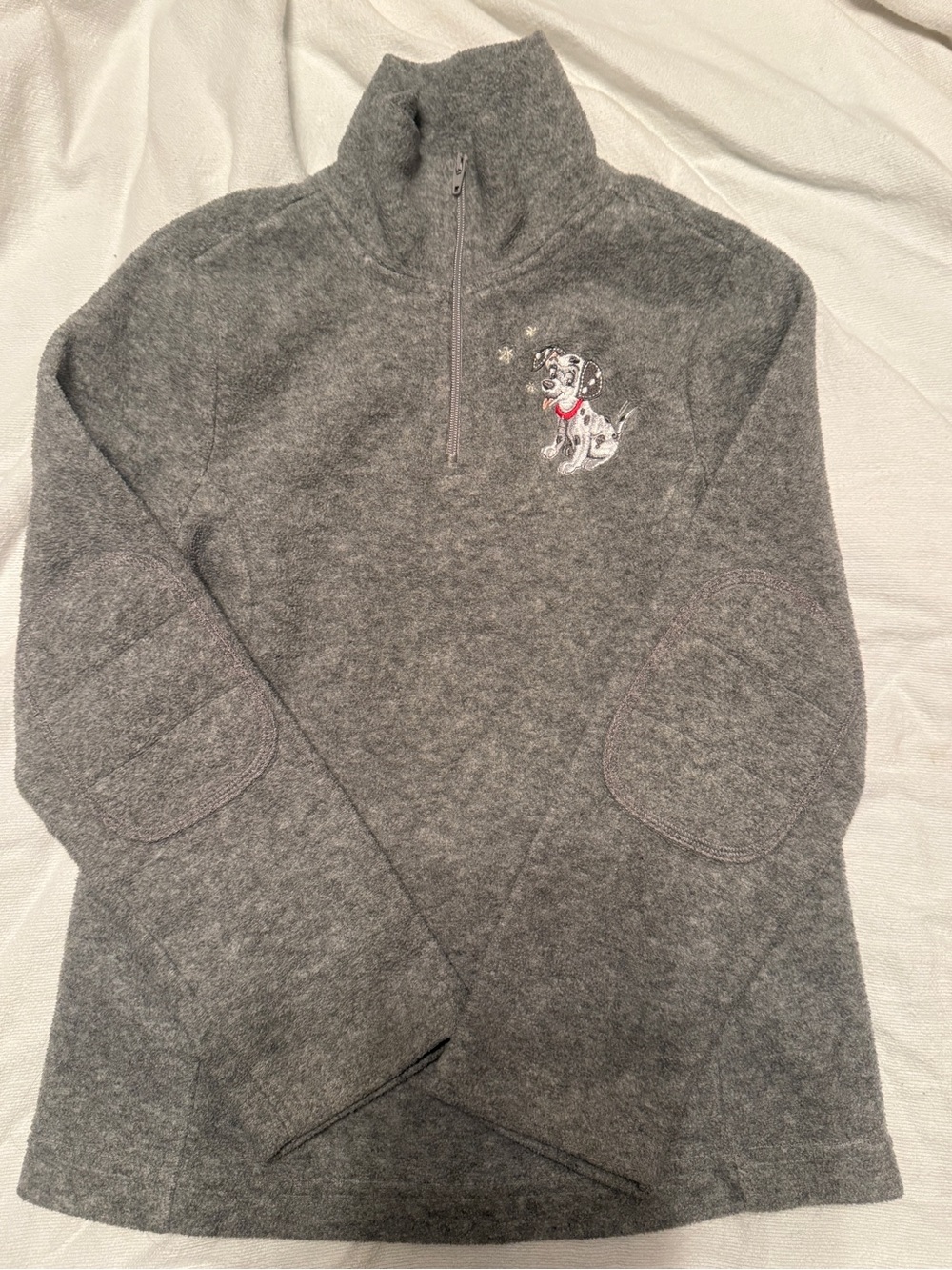 Disney Gray Kids Zip-Up Pullover with Dalmatian Patch